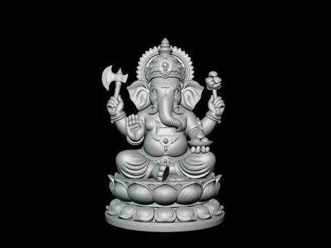 Ganesha Statue Design 9 - 3D Print Model 3D Print Model