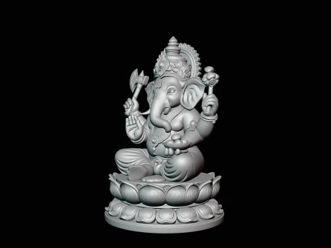 Ganesha Statue Design 9 - 3D Print Model 3D Print Model