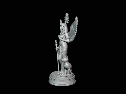 Isis Winged Goddess Statue Design 1 - 3D Print Model 3D Print Model