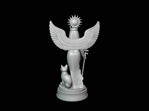 Isis Winged Goddess Statue Design 1 - 3D Print Model 3D Print Model