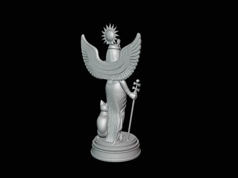 Isis Winged Goddess Statue Design 1 - 3D Print Model 3D Print Model