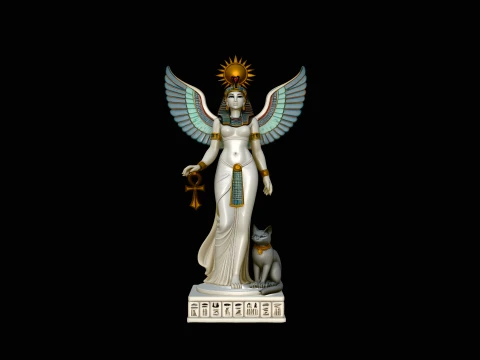 Isis Winged Goddess Statue Design 2 - 3D Print Model 3D Print Model
