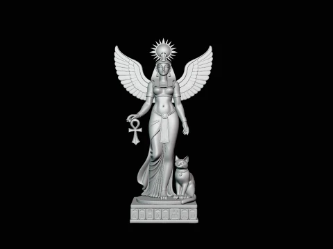 Isis Winged Goddess Statue Design 2 - 3D Print Model 3D Print Model