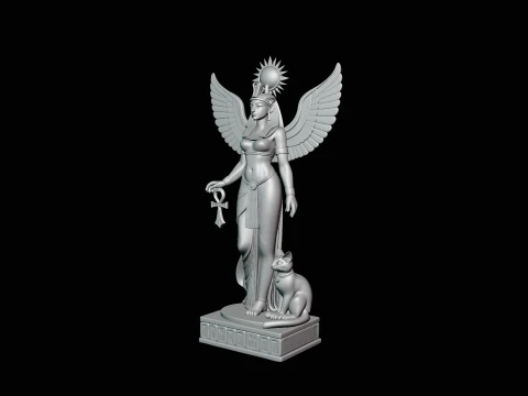 Isis Winged Goddess Statue Design 2 - 3D Print Model 3D Print Model