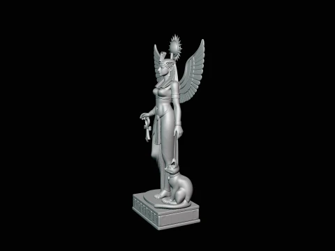Isis Winged Goddess Statue Design 2 - 3D Print Model 3D Print Model