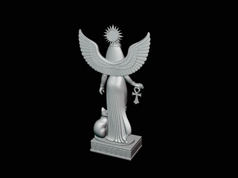 Isis Winged Goddess Statue Design 2 - 3D Print Model 3D Print Model