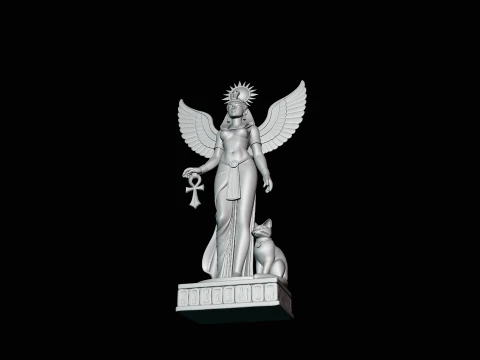 Isis Winged Goddess Statue Design 2 - 3D Print Model 3D Print Model