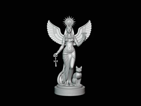 Isis Winged Goddess Statue Design 3 - 3D Print Model 3D Print Model