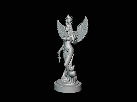 Isis Winged Goddess Statue Design 3 - 3D Print Model 3D Print Model