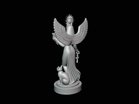 Isis Winged Goddess Statue Design 3 - 3D Print Model 3D Print Model