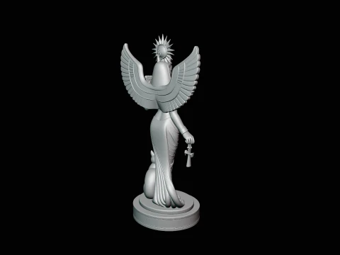 Isis Winged Goddess Statue Design 3 - 3D Print Model 3D Print Model