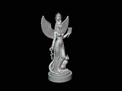 Isis Winged Goddess Statue Design 3 - 3D Print Model 3D Print Model