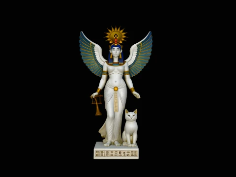 Isis Winged Goddess Statue Design 4 - 3D Print Model 3D Print Model