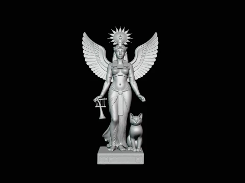 Isis Winged Goddess Statue Design 4 - 3D Print Model 3D Print Model