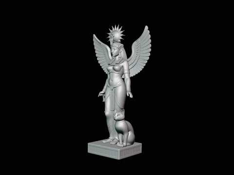 Isis Winged Goddess Statue Design 4 - 3D Print Model 3D Print Model