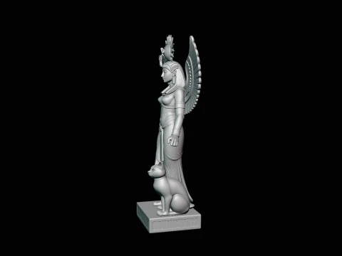 Isis Winged Goddess Statue Design 4 - 3D Print Model 3D Print Model