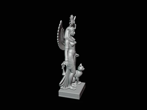 Isis Winged Goddess Statue Design 4 - 3D Print Model 3D Print Model