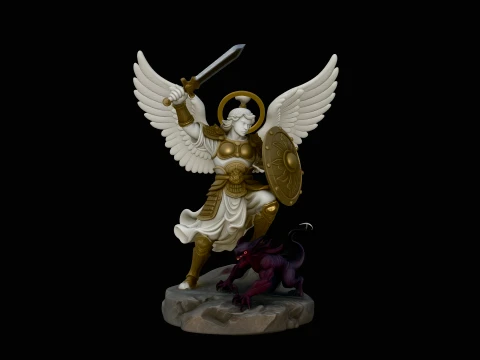 Archangel Michael Warrior Statue Design 9 - 3D Print Model Model do druku 3D