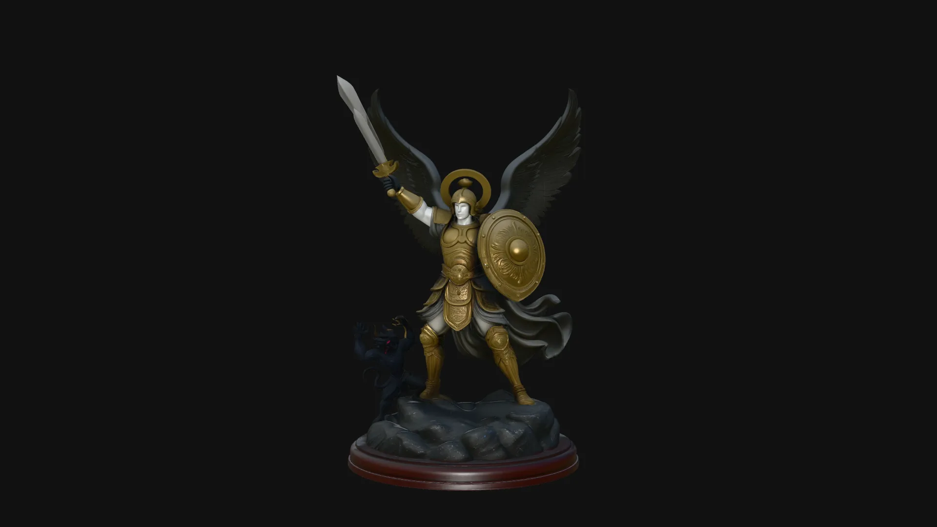 Archangel Michael Warrior Statue Design 10 - 3D Print Model 3D Print Model .c4d .max .obj .3ds .fbx .stl .blend 