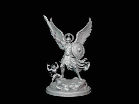 Archangel Michael Warrior Statue Design 10 - 3D Print Model 3D Print Model
