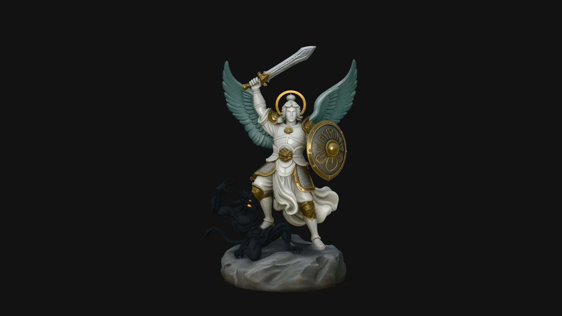 Archangel Michael Warrior Statue Design 11 - 3D Print Model 3D Print Model .c4d .max .obj .3ds .fbx .stl .blend 