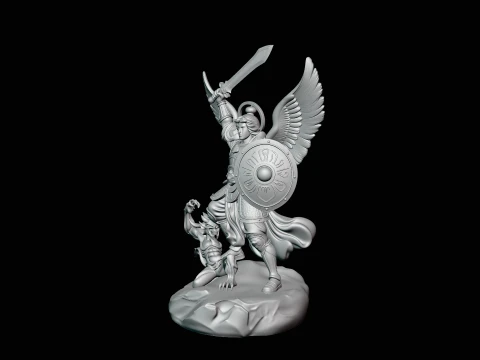 Archangel Michael Warrior Statue Design 11 - 3D Print Model 3D Print Model