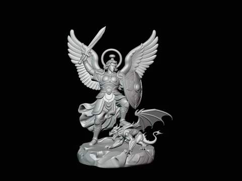 Archangel Michael Warrior Statue Design 12 - 3D Print Model 3D Print Model