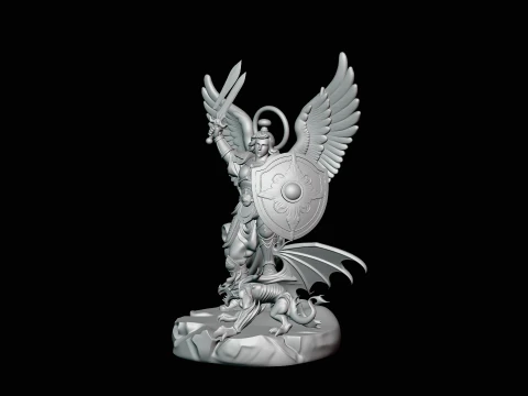 Archangel Michael Warrior Statue Design 12 - 3D Print Model 3D Print Model