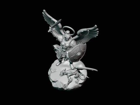 Archangel Michael Warrior Statue Design 12 - 3D Print Model 3D Print Model