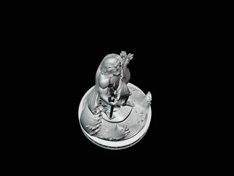 Poseidon on Sea Horse Statue Design 2 - 3D Print Model 3D Print Model