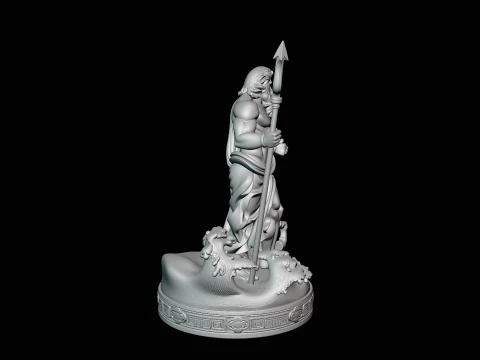 Poseidon on Sea Horse Statue Design 3 - 3D Print Model 3D Print Model