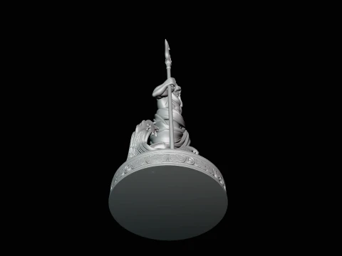 Poseidon on Sea Horse Statue Design 4 - 3D Print Model 3D Print Model