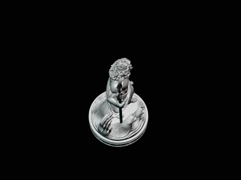 Poseidon on Sea Horse Statue Design 4 - 3D Print Model 3D Print Model