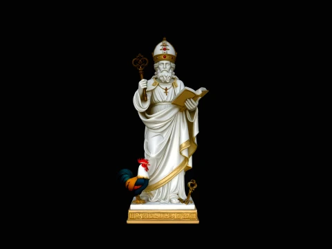 Saint Peter with Keys Statue Design 1 - 3D Print Model 3D Print Model