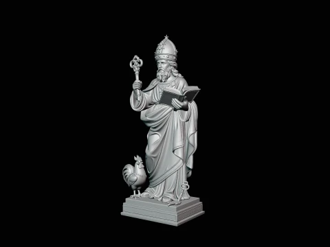 Saint Peter with Keys Statue Design 1 - 3D Print Model 3D Print Model