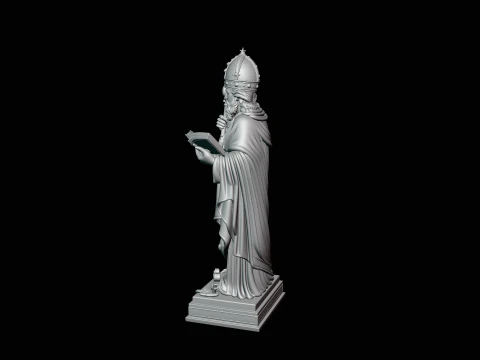 Saint Peter with Keys Statue Design 1 - 3D Print Model 3D Print Model