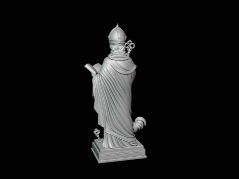 Saint Peter with Keys Statue Design 1 - 3D Print Model 3D Print Model