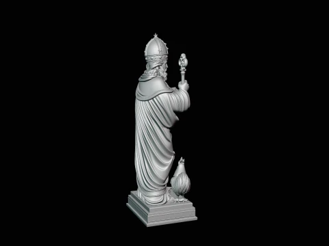 Saint Peter with Keys Statue Design 1 - 3D Print Model 3D Print Model