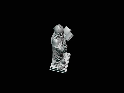 Saint Peter with Keys Statue Design 1 - 3D Print Model 3D Print Model