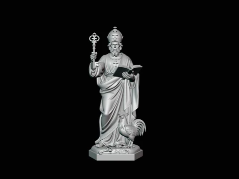 Saint Peter with Keys Statue Design 2 - 3D Print Model 3D Print Model