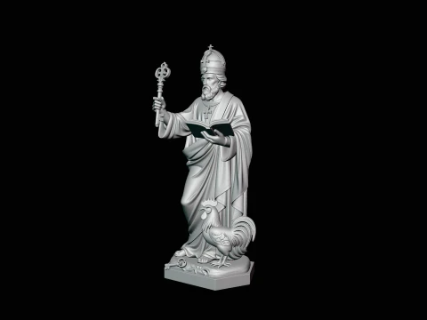Saint Peter with Keys Statue Design 2 - 3D Print Model 3D Print Model