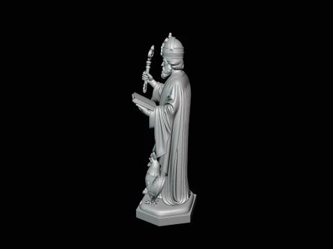Saint Peter with Keys Statue Design 2 - 3D Print Model 3D Print Model