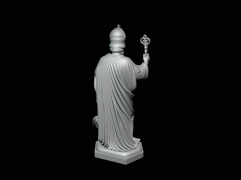 Saint Peter with Keys Statue Design 2 - 3D Print Model 3D Print Model