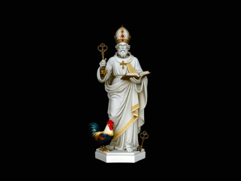Saint Peter with Keys Statue Design 3 - 3D Print Model 3D Baskı Modeli