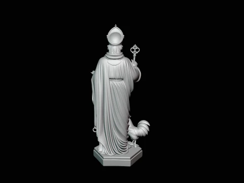 Saint Peter with Keys Statue Design 3 - 3D Print Model 3D Print Model