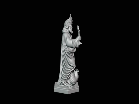 Saint Peter with Keys Statue Design 3 - 3D Print Model 3D Print Model