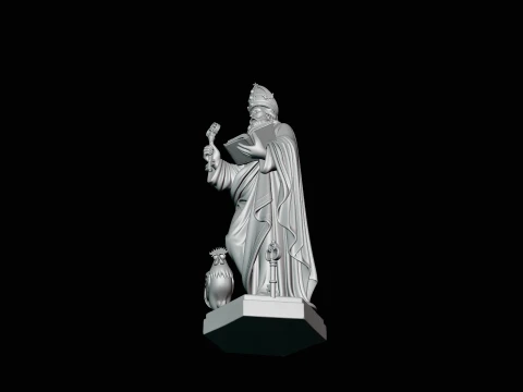 Saint Peter with Keys Statue Design 3 - 3D Print Model 3D Print Model