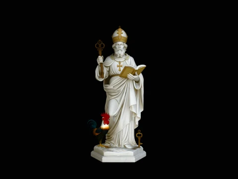 Saint Peter with Keys Statue Design 4 - 3D Print Model 3D Print Model