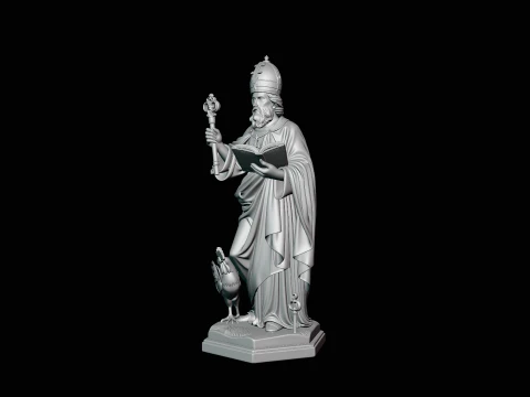 Saint Peter with Keys Statue Design 4 - 3D Print Model 3D Print Model