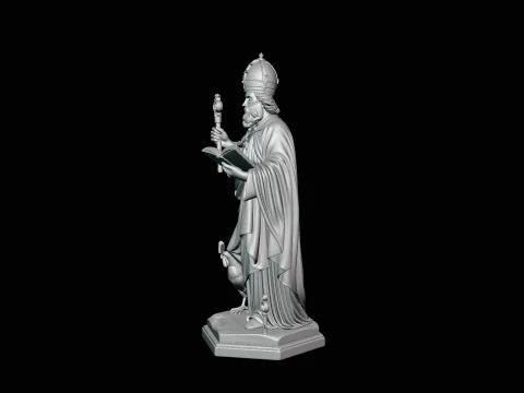 Saint Peter with Keys Statue Design 4 - 3D Print Model 3D Print Model